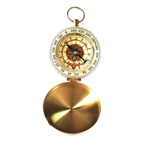 Brújula de bolsillo estilo vintage en cobre portátil miniatura 1