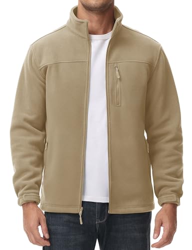 MAGCOMSEN Men's Winter Zip Up Polar Fleece Jacket Athletic Tactical Hiking Outdoor Jackets with 3 Pockets3