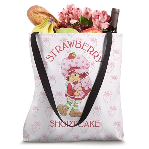 strawberry shortcake cutie vintage strawberries pattern tote bag