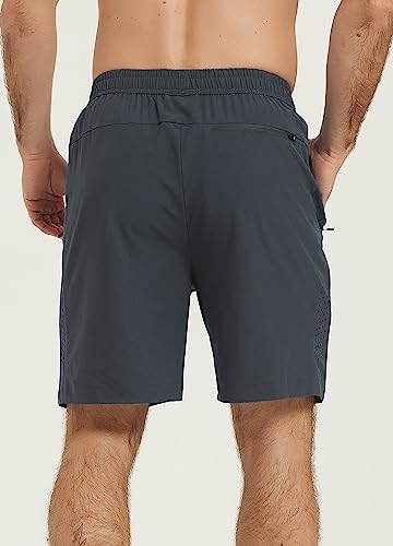 Men's Athletic Hiking Shorts 7" Quick Dry Lightweight Active Workout Running Gym Sports Shorts with Zipper Pockets2