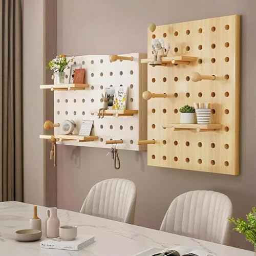 Panneau perforé de rangement combiné marron 60x40 cm pour cache-panneaux électriques muraux