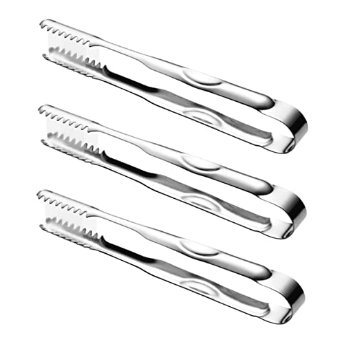 MOLUCKFU Stainless Steel Ice Tongs Set Large Ice Cube Sugar Tongs Easy to Use for Buffet Bbq