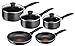 Tefal, Bistro Kochgeschirr, Aluminium, Aluminium, Schwarz, 20 & 24CM Frying Pans, 16 & 18 & 20CM Saucepans with Lids