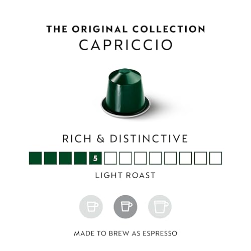 Nespresso Capsules Original, Capriccio, Medium Roast Espresso Coffee, 50 Count Coffee Pods