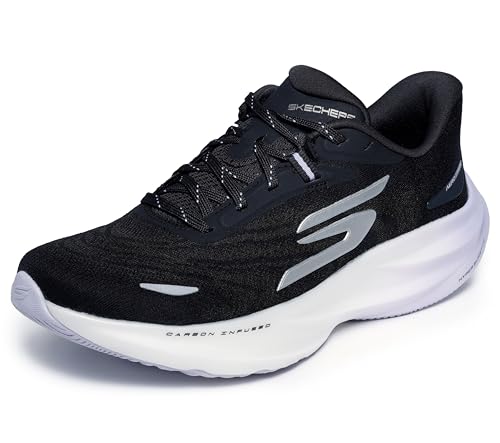 Skechers Zapatillas para Mujer Go Run Ride 12, Negro/Morado, 38 EU