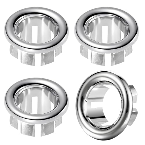Sink Overflow Ring 4-Pack Chrome Trim Ring Cover for Bathroom Sink Drain