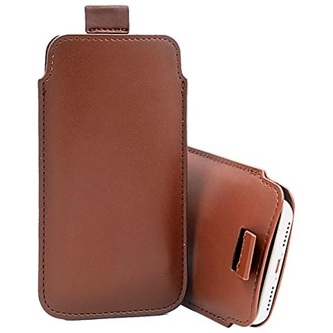 DOT. For Samsung Galaxy S8 - Luxury Slim Real Genuine Soft Leather Pull Tab Slide In Pouch Sleeve Case Cover Cover