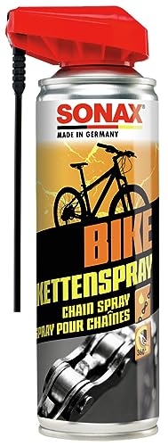 SONAX BIKE Spray para cadenas con EasySpray (300 ml) limpia, protege y lubrica piñones y plato de cadena. Contra la corrosión | N.° 08762000