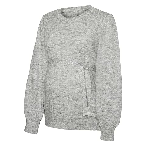 MAMALICIOUS Mlnewanne Light Grey Knit Pullover Cover