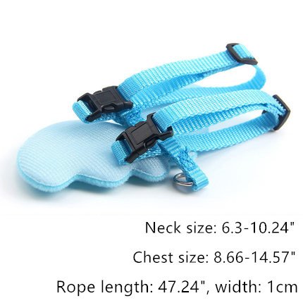 Image of Hypeety Rabbit Harness and Leash Set Escape Proof - Adjustable Bunny Vest Harness for Rabbits with Cute Angel Wings Design (Pink)