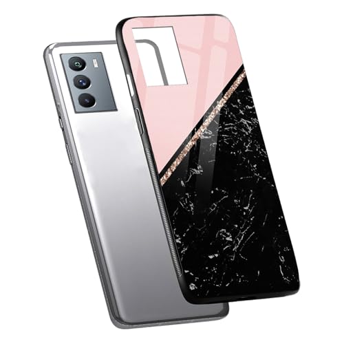Image of COLORflow Back Cover Compatible with iQOO 9 SE 5G | Black Marble Pink | Shockproof TPU Bumper Cover with Camera Protection Back Cover Compatible with iQOO 9 SE 5G