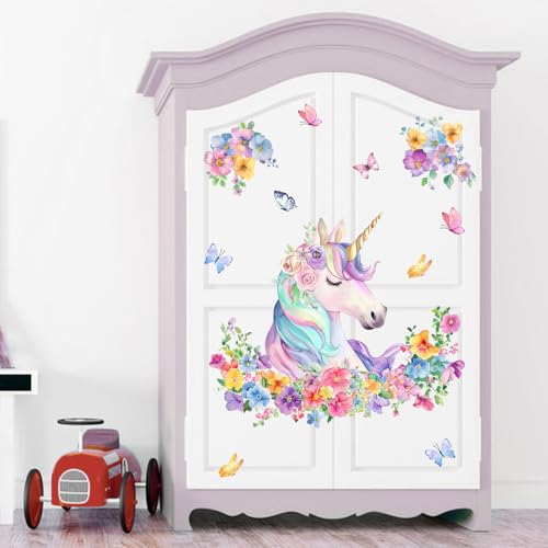 Vinilos Decorativos Unicornio Floral Mfault 35x12 pulgadas miniatura 6