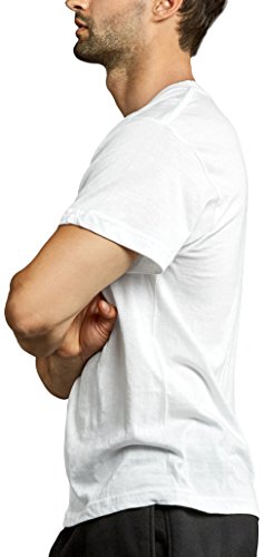 ToBeInStyle Men's Pack of Relaxed Fit Short Sleeve V-Neck White T-Shirts3