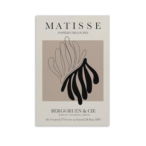 抽象的なアンリ・マティスポスター アートフェミニストフローラルベージュヴィンテージ キャンバス 芸術 壁アート 画像 印刷 現代 寝室 装飾 ホームワーク16x24inch(40x60cm)