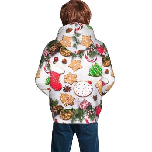 Christmas Pattern At Buffalo Plaid Kid Hoodies Boys Sweatshirts Girls Pullover with Pocket4
