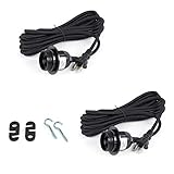 Rustic State Set of 2 Fabric Cord Set 15 Feet Hanging Pendant Light Fixtures Uses Standard Size E-26 Light Bulb for Industrial Vintage Retro DIY Projects (Black)