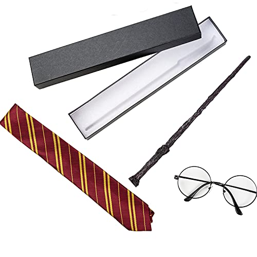 NC Wand Set for Harry Cosplay Party Handcrafted Premium Resin Magic Wand for Witches and Wizards Costume Accessories Use in Dress Up Party Birthday Party Pretend Party with Tie Eyeglass Wand NC Wand Set for Harry Cosplay Party Handcrafted Premium Resin Magic Wand for Witches and Wizards Costume Accessories Use in Dress Up Party Birthday Party Pretend Party with Tie Eyeglass Wand
