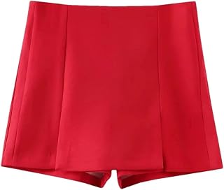 Conjunto de pantalones cortos y faldas para mujer, con botones frontales, pantalones cortos con abertura delgada, culottes