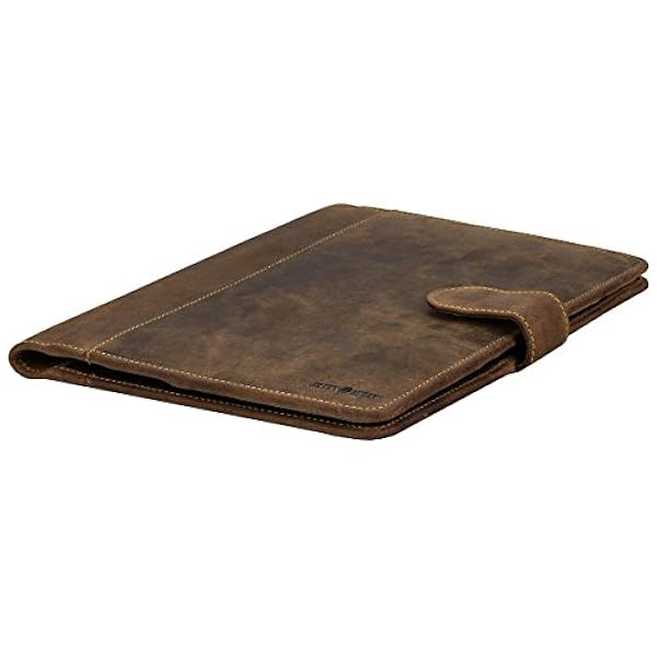 Greenburry Vintage lederen schrijfmap A5 conferentiemap aktetas documenten collemap map map BV-GB-5-25, bruin, Eén maat