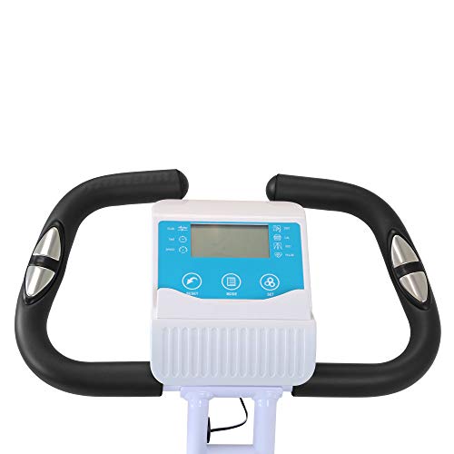 Xspec Foldable Stationary Upright Exercise Folding Workout Indoor Cycling Bike, Blue - Thumbnail 3