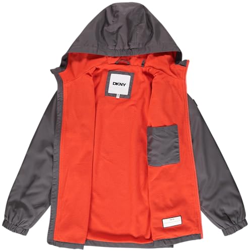 Image of DKNY Boys Fleece Jacket - Water and Wind Resistant Polar Fleece Lined Boys Windbreaker Jacket - Cozy Outerwear Kids Jackets