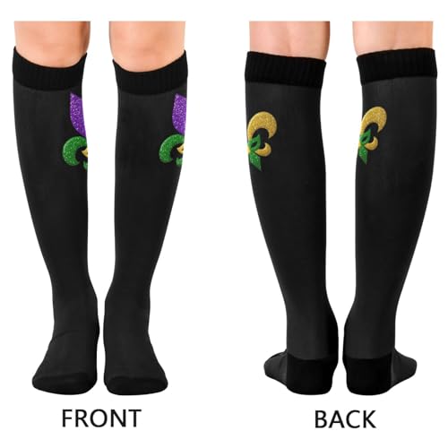 Image of Wusikd Heartbeat Symbol Compression Socks for Women and Men Circulation Black Long Socks for Athletic Running 1