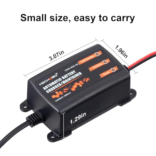 Hechobo 12V 2A Battery Charger, Trickle Charger For Lawn Mower Battery thumb #3