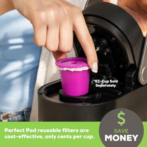 Image of Perfect Pod EZ-Cup Paper Filters with Lid for Reusable Coffee Pods, 200 Ct