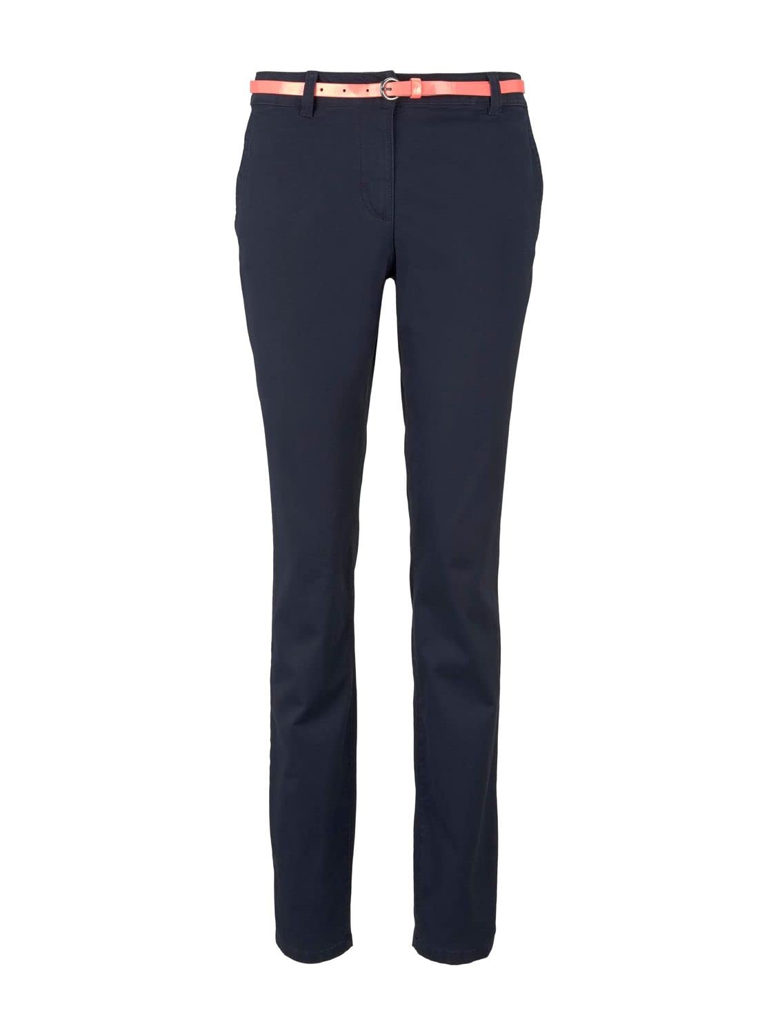 TOM TAILOR Damski Spodnie chino slim z paskiem