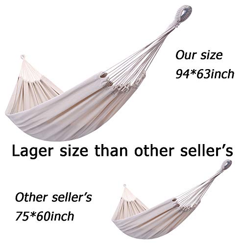 ONCLOUD Extra Long and Wide Double Hammock for Travel Camping Backyard, Porch, Outdoor or Indoor Use, Carrying Pouch Included - Image 4