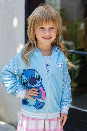Disney Frozen Elsa Stitch Minnie Mouse Toddler Girl Jacket Sequin Zipper Hoodie Sweatshirt Coat Birthday Clothes 3-13 Years4