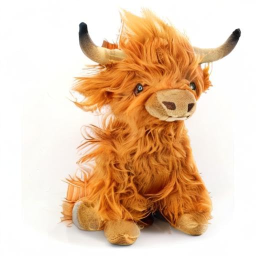 Highland Cow Soft Toy Plush Toy, Hochlandkuh Plüsch Highland Cow Plushie Hochlandkuh Kuscheltiere Realistic Soft Cuddly Farm Toy hochlandrind Kuscheltier Realistische Schottische Hochlandrinder