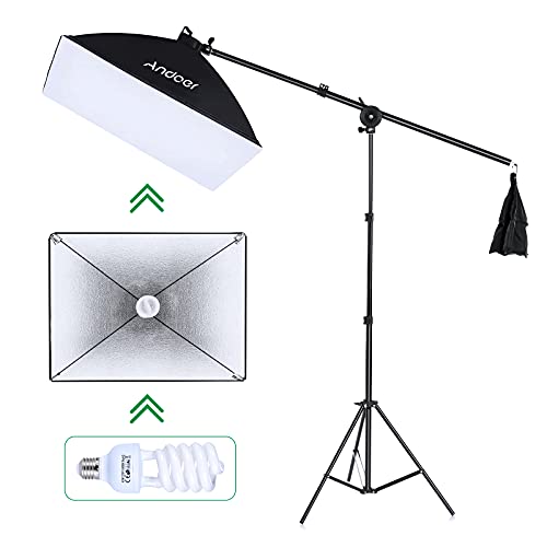 image for Andoer Photography Studio Softbox Lighting Kit and 6.5ftx10ft(2X3Meter