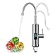 Grifo con Calentador de Agua Instantaneo,220V 3000W Grifo Electrico Agua Caliente, 360° LCD Torneira Electrica Agua Quente para Cocina Jardín Baño Caravana Camper, Máx. 60℃
