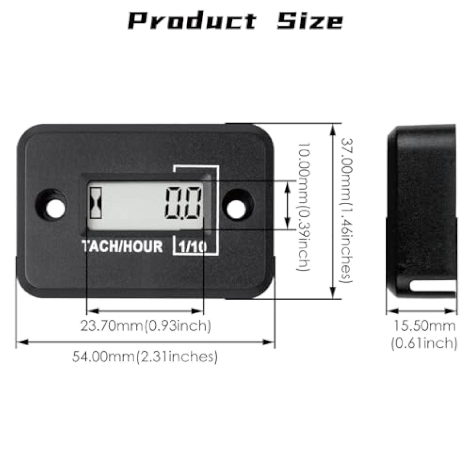 Self-Powered Digital LCD Inductive Tachometer, Waterproof Design
