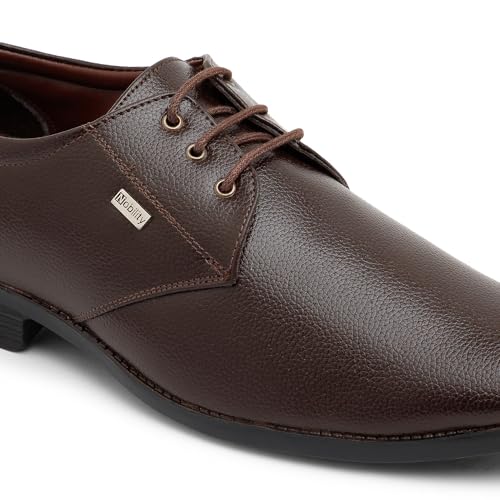 Image of NOBILITY Faux Leather Black Formal Lace Up Shoes for Men || Comfortable Walking || Classic Design || Breathable || Slip Resistant |