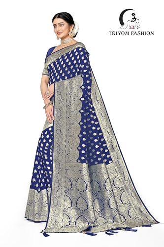 Image of Women's Banarasi Saree Pure Kanjivaram Silk Saree Soft Design Wear Pattu Sarees With Blouse Piece