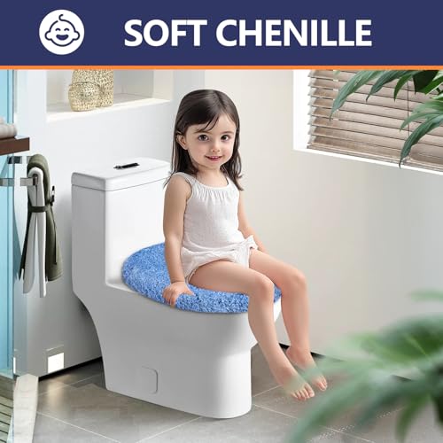 Baahrnom Luxuriöser getufteter WC-Deckelbezug, 49,5 x 40,6 cm, maschinenwaschbar, solide Sitzbezüge, verstellbare Gummi-Rückseite, passend für die meisten ovalen, länglichen und länglichen WC-Sitze – Bild 6