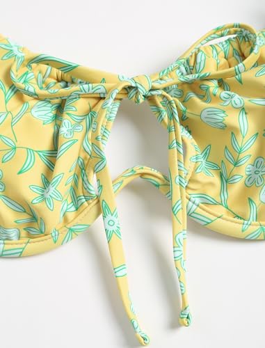 Image of ZAFUL Women High Cut Bikini Sets String Sexy Swimsuit Two Piece Underwire Bathing Suit Brazilian Cheeky Cut Out Cute Swimwear
