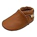 YALION Baby Weiche Leder Lauflernschuhe Junge Krabbelschuhe Mädchen Hausschuhe Lederpuschen Multi-Stile, 20-21 EU, Hellbraun