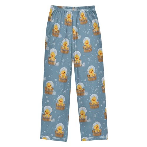 Pajama Pants Duckling Bathing Pattern Long Sleep Pants Lounge Bottoms2
