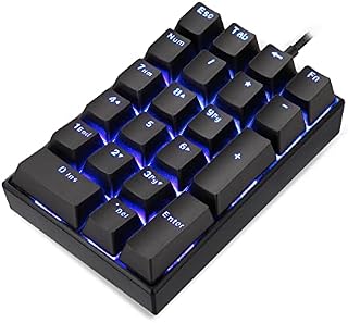 Motospeed K23 Mechanical Numeric Keypad Red Switch Wired 21 Keys Mini Numpad Portable Keypad Backlight Gaming Keypad Extended Layout for Cashier