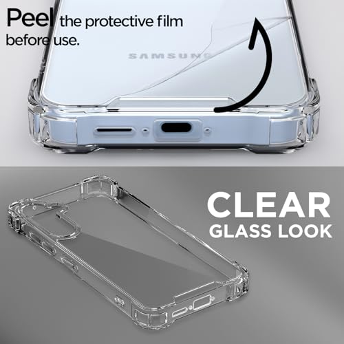 Image of Pikkme Back Cover for Samsung Galaxy A35 5G Raised Edges Shockproof Clear PC + TPU Transparent Protective Phone Bumper Case(Transparent)