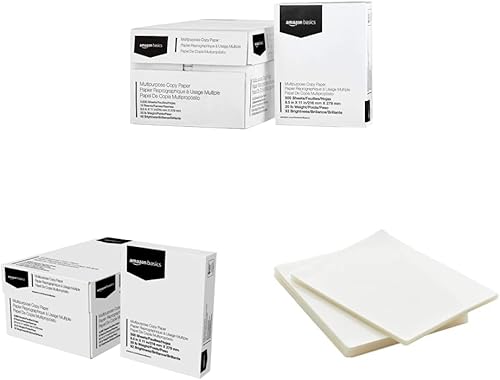 Tienda Basics Papel para impresora de copias multiusos, 10 fundas para resmas y papel para impresora multiusos, 8 fundas para resmas y hojas