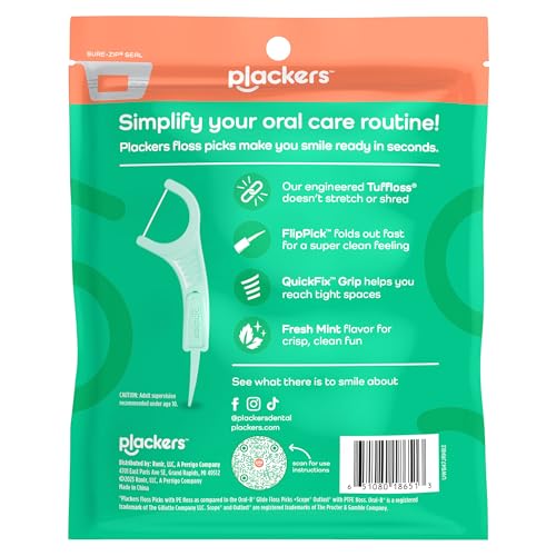 Image of Plackers Micro Line Floss Picks - Intense Mint, Floss Fiber Made Without PTFE, 150 Count