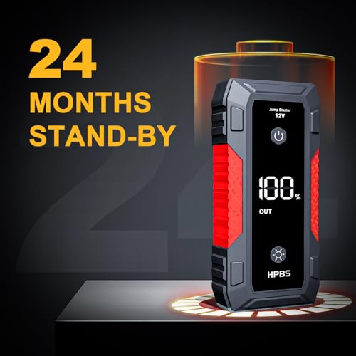 Jump Starter - 2000A Peak, 12V Portable Car Battery Jump Starter Box with 3.0" LCD Display (Red)