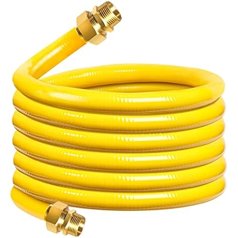 CSST Corrugated Stainless Steel Tubing 70 Ft 1/2" Flexible Natural Gas Line Pipe Propane Conversion Kit Grill Hose with Male Adapter Fittings Cover