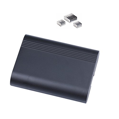 REES52 Raspberry Pi 3 ABS Case with Aluminum Heat Sink for RPI 3 Model B (Black)