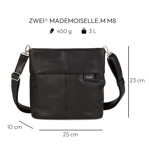 Zwei Mademoiselle M8 Umhängetasche 25 cm, Noir, oneSize