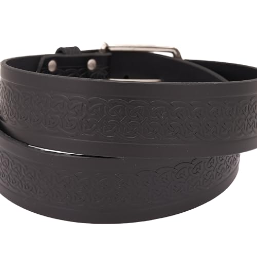 Imported Genuine Leather Belt for Men Italian Full Grain Vegetable Tanned with Celtic Weave Embossing, Made in Ireland4